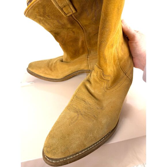 Vintage Laredo Cowboy Boot Mens 10.5 Extra Wide Drew 68216 Tan Suede Western EW main image 9